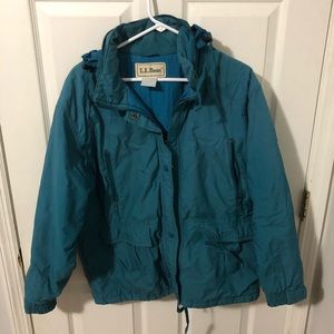 Vintage LL Bean Teal Large Thick Windbreaker